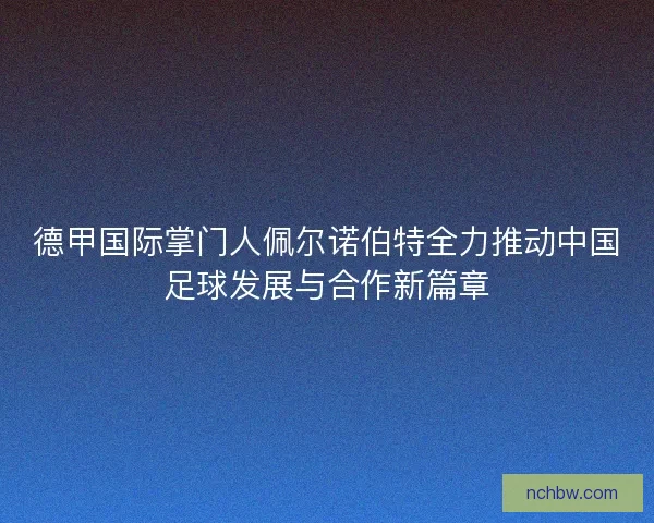 德甲国际掌门人佩尔诺伯特全力推动中国足球发展与合作新篇章