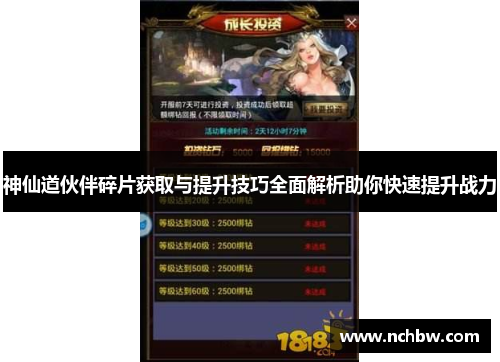 神仙道伙伴碎片获取与提升技巧全面解析助你快速提升战力